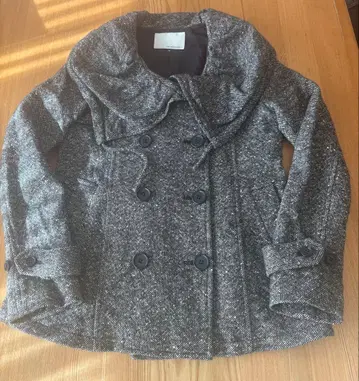 앙샹뜨망 르 쉘 블루 트위드 숏코트 빅 칼라