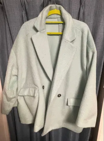 mysty woman 샤기 자켓 코트 민트 그린