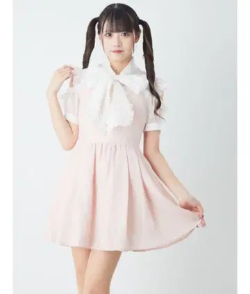 앙크루즈 빅 리본 원피스 M 사이즈 핑크