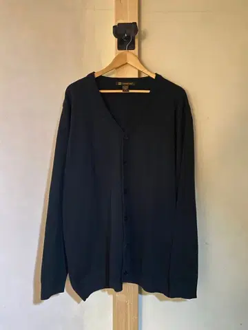 HARRITON 블랙 V넥 가디건 XL