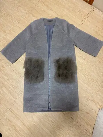 PLUSBEAUTY 그레이 퍼롱 코트