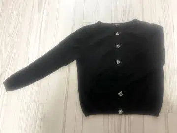 TOCCA 블랙 캐시미어 비쥬 버튼 가디건 XS