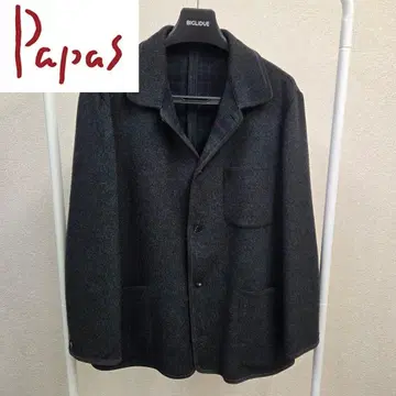 Papas 더블 페이스 멜톤 자켓 코트 차콜 그레이