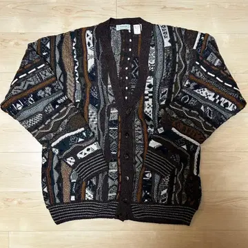 이탈리아제 COOGI풍 쿠지 니트 가디건 3D 니트 총무늬 니트