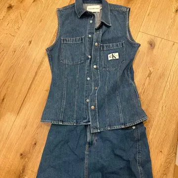 Calvin Klein 데님 베스트 & 스커트 세트