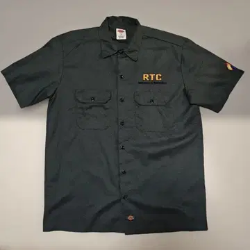 Dickies 블랙 반팔 워크 셔츠 L