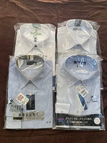 [ 묶음 판매 ] 다리미 불필요 긴팔 와이셔츠 4장 세트