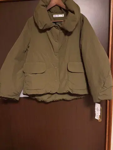 루즈핏 여성용 KEIKO KISHI 패딩 자켓 올리브 그린