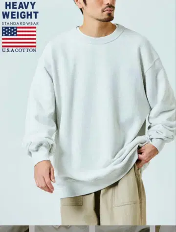 프릭스스토어 헤비웨이트 크루넥 맨투맨 코튼 아쉬 L