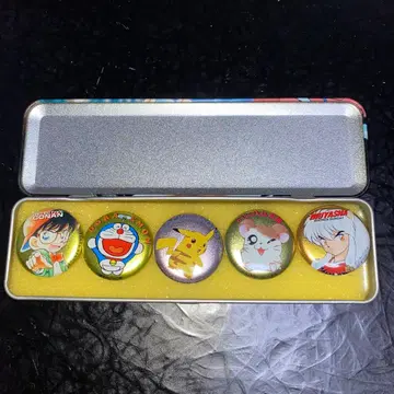 2001 여름 소학관 코믹 페어 캔뱃지 5개 케이스 포함