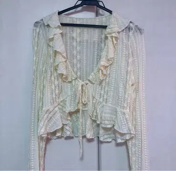 페어리 그런지 y2k 블라우스 레이스 가디건