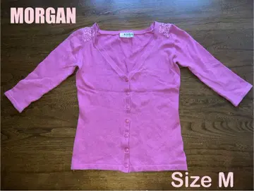 MORGAN 핫 핑크 V넥 가디건 M
