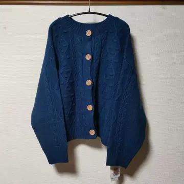 [셀프 서비스] 유베시 콜라보 앞뒤 2way 가디건 네이비 M