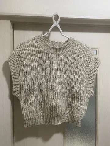 la peau de gem. 라포두젬 리브 니트 베스트 베이지