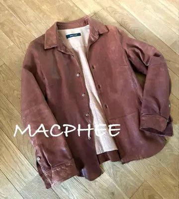 MACPHEE 브라운 가죽 셔츠 자켓