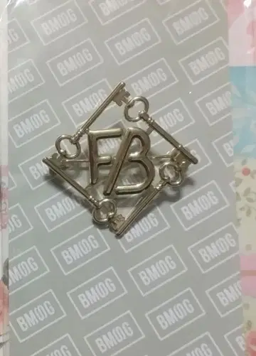 BE/FIRST FB 로고 열쇠 디자인 브로치