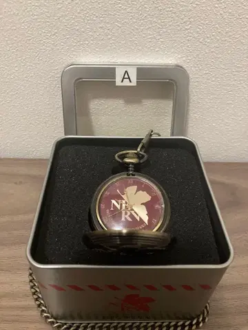 에반게리온 회중시계 NERV 빨간색 골드 컬러 다이얼 포켓 워치