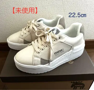 [ 미사용 ] MOZ 스니커즈 베이지 통굽 22.5cm 통굽 스니커즈