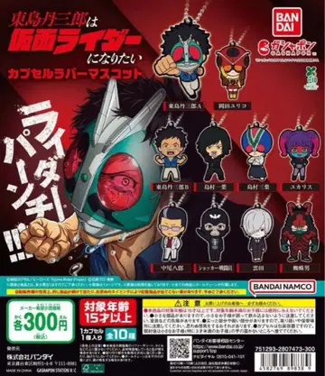 전 10종 컴프 가면라이더가 되고 싶어 카캡슐 러버 마스코트