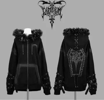 DIMRIM 블랙 후드 부착 후드티