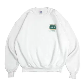 90s 빈티지 맨투맨 기업 로고 올드 Jerzees 화이트 XL