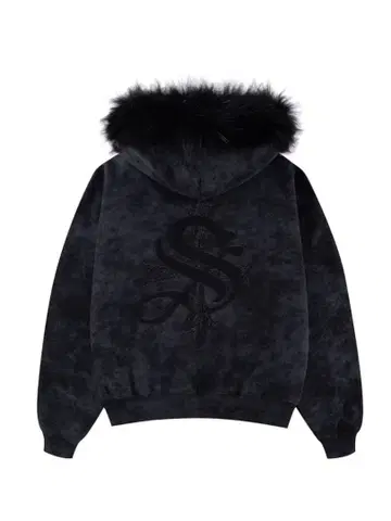 Supplie 백 로고 그래픽 포켓 퍼 지퍼 후드티