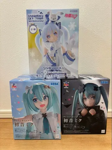 하츠네 미쿠 피규어 3개 세트 유키 미쿠 노래할 수 없는 미쿠