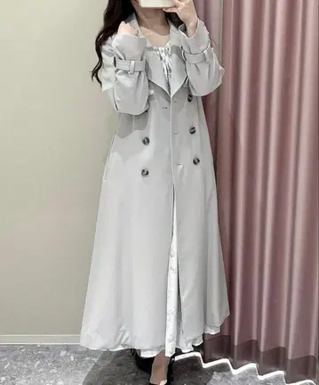 An MILLE 오리지널 롱 트렌치 스카이블루 그레이