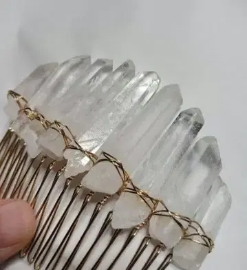 수정 헤어콤 크리스탈 브라이덜 얼음 기둥