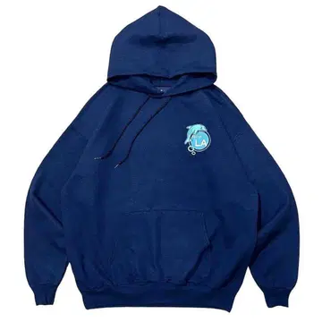 00s 빈티지 후드 맨투맨 미국 서해안 돌고래 로고 네이비 XL