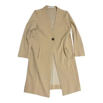 베이지 트렌치코트 긴팔 버튼 포함 38 사이즈