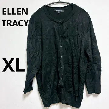 [ XL ] ELLEN TRACY 블랙 긴팔 가디건 블랙