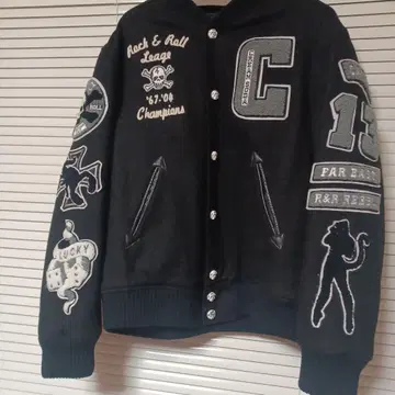 CREAM SODA 스컬 디자인 바시티 자켓