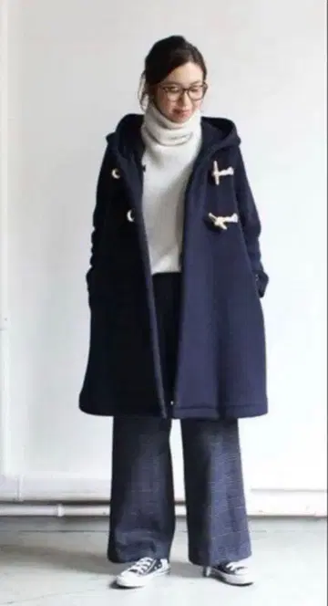 새상품급 미즈이로 인드 mizuiroind 더플 코트 네이비