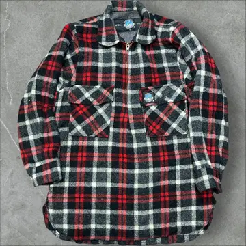 드라이 SWANNDRI 하프 지퍼 울 체크 셔츠