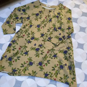 super hakka 꽃무늬 베이지 긴팔 원피스 빅 사이즈 19호