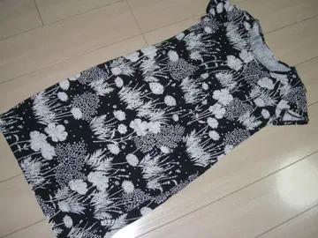 미우라 리사코 SPORTIFF 스포티프 티셔츠 원피스 2 모노톤 꽃 M