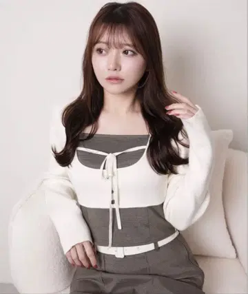 LIP SERVICE 코르셋 체크 상의