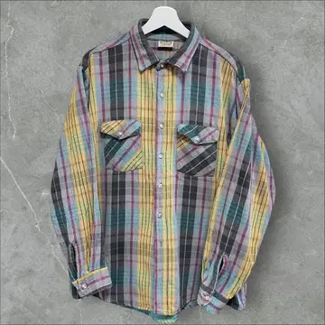 90s 파이브 브라더 플란넬 셔츠 다색 직조 사이즈감 빈티지