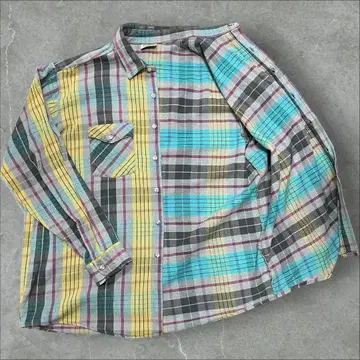 90s 파이브 브라더 플란넬 셔츠 다색 직조 사이즈감 빈티지