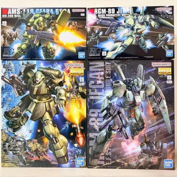 MG HGUC 건담 프라모델 4종 세트 (제간, 기라 도가)