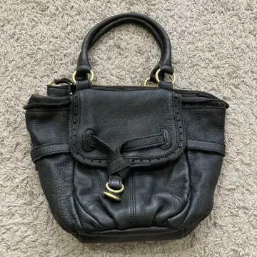 ancheri 가죽 핸드백 블랙