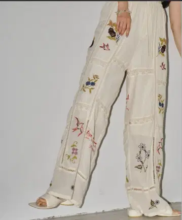 todayful Embroidery Patchwork Trousers