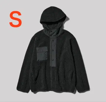 GU ENGINEEREDGARMENTS 보아 플리스 스냅 후드티 S