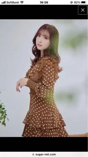 엘르케이 프릴 원피스 브라운