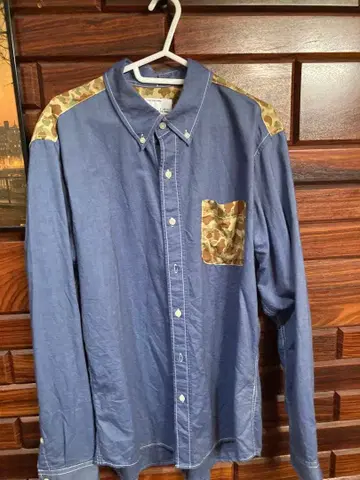 카모플라주 패턴으로 멋진 데님 원단 셔츠 XL