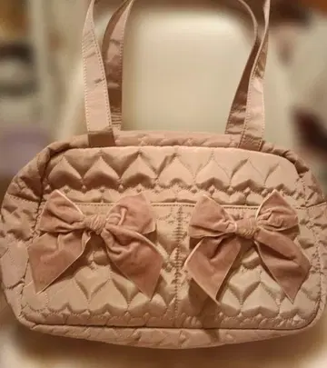 1회 사용 시마무라 아오키 미사코 리본 하트 무늬 토트백 중고