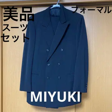 새상품급 블랙 더블 브레스트 포멀 슈트 세트 남성용 MIYUKI