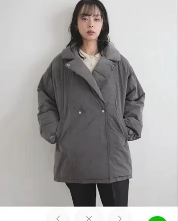 LIAN 리안 같은 형태 타프타 테일러드 다운 자켓 차콜