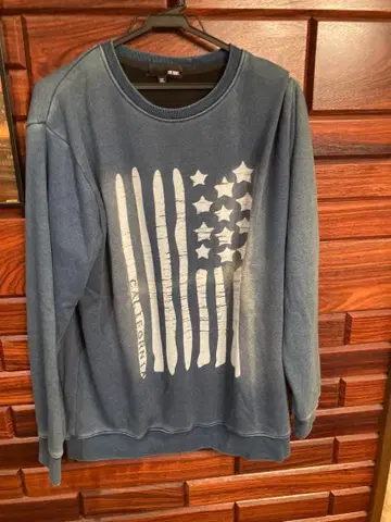 미국 국기풍 맨투맨 XL 즉시 완판 아이템 속기모